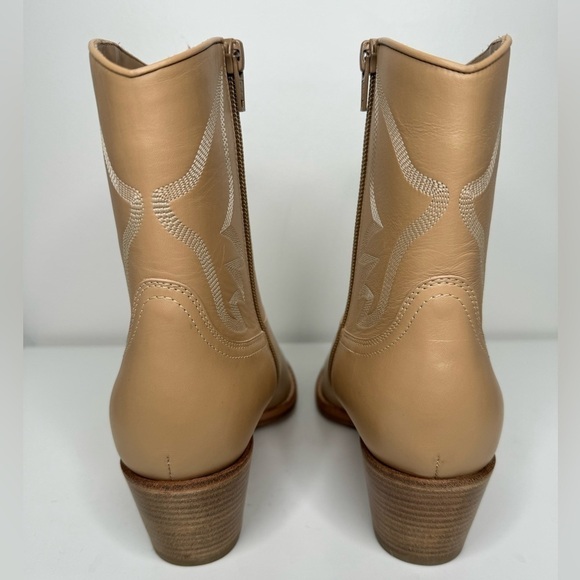 Valentino Garavani Calfskin Embroidered Texan Cowboy Ankle Boots - Size 39.5 - Picture 5 of 7